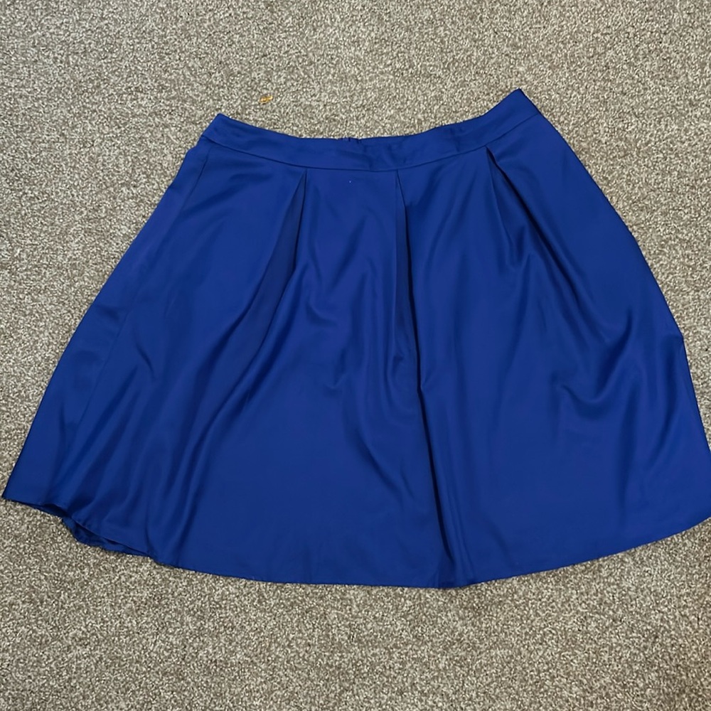 Yige electric blue sateen high waist skirt